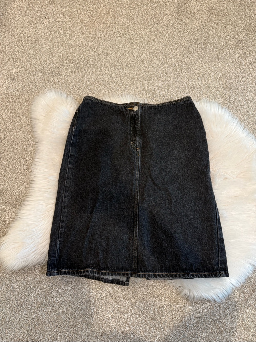 LOFT Black Denim Skirt